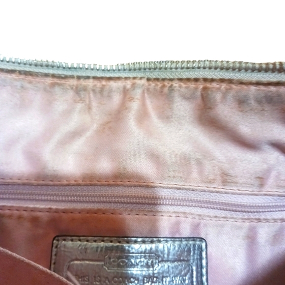 Coach Metallic Signature Jacquard Shoulder Bag - Picture 11 of 13